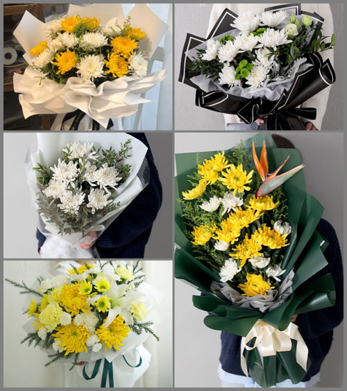 山东烟台蓬莱市登州街道福乐园社区白事花束代送